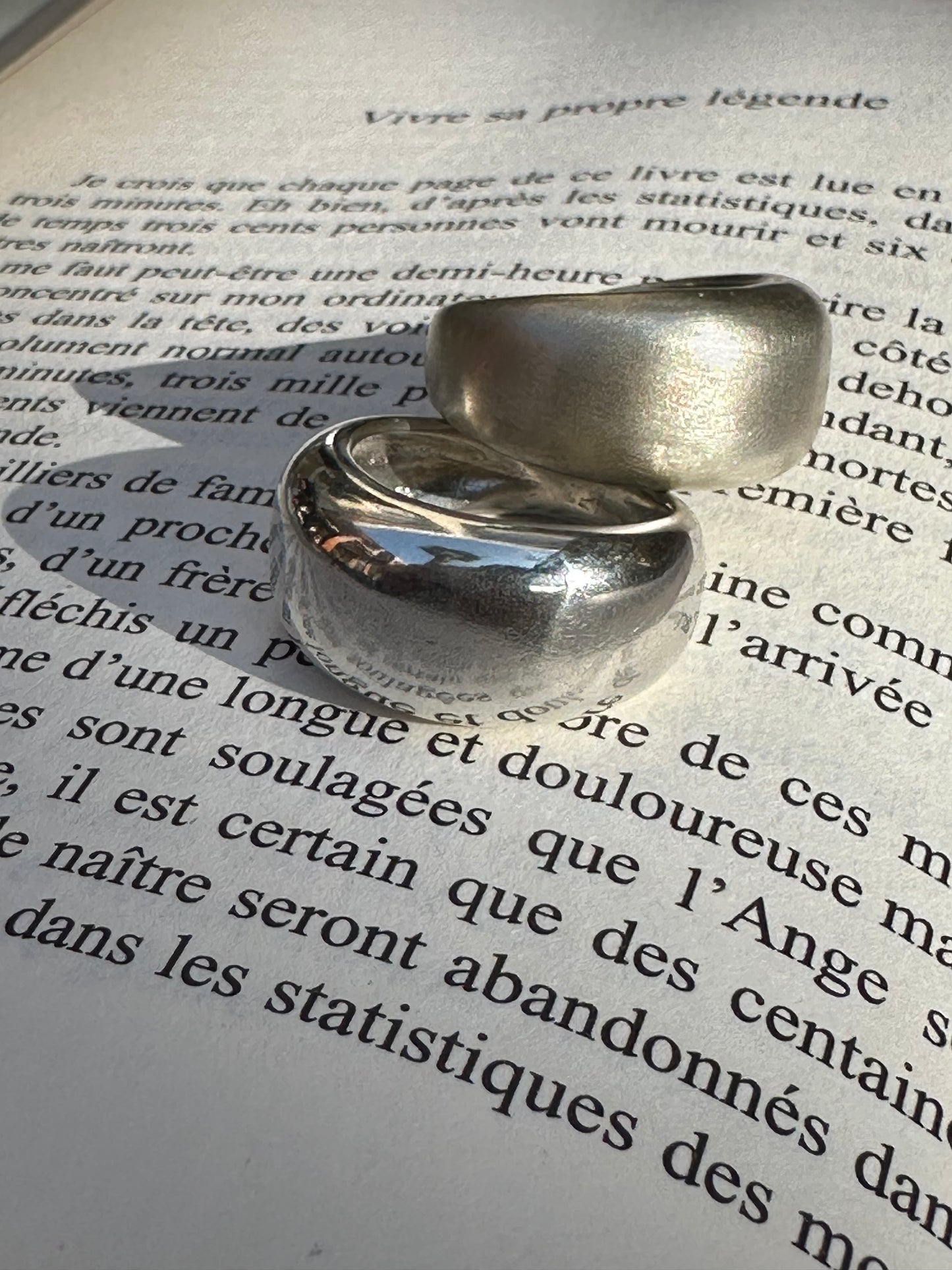 Chunky high shine silver ring