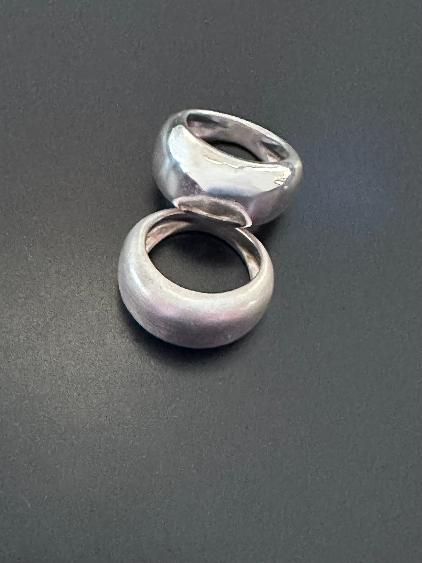 Chunky high shine silver ring