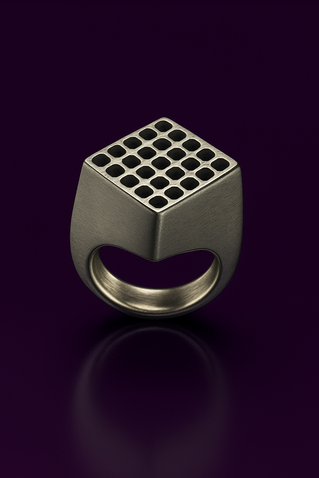 Square Mesh Statement Ring